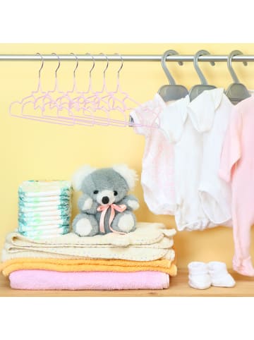relaxdays 20x Kinderkleiderbügel in Hellrosa