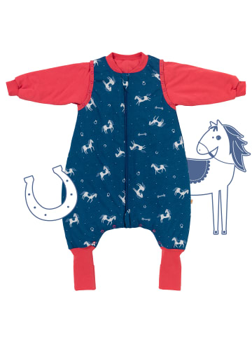 Schlummersack Schlafsack mit Füßen und umklappbaren Bündchen, 2.5 TOG in Blau