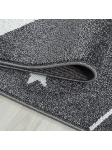 KADIMA DESIGN Teppich Kinder Sterne Polypropylen saugroboter Kurzflor Kinderzimmer in Grau