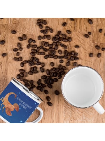 Mr. & Mrs. Panda Camping Emaille Tasse Sternzeichen Skorpion mit... in Sternenhimmel Blau