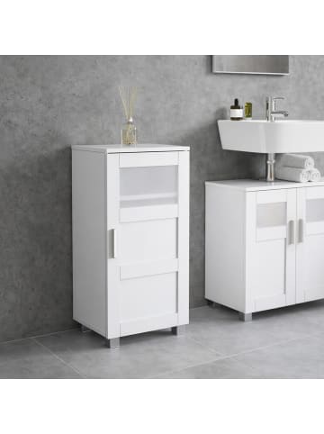 VCM  Holz Badschrank Midischrank Nilari 70 x 38 x 28 cm in Weiß