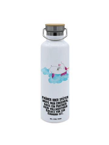 Mr. & Mrs. Panda Thermosflasche Einhorn Verliebt mit Spruch in Weiß