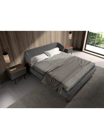 Angel Cerdá Bett 7173 in Grau / Walnuss – (B)211 x (H)220 x (T)95 cm