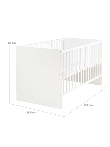 roba Kombi-Kinderbett Anton 3-fach höhenverstellbar 70 x 140 cm - Weiß