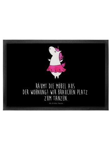 Mr. & Mrs. Panda Fußmatte Einhorn Ballerina mit Spruch in Schwarz