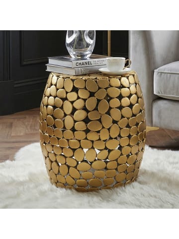 FineBuy Beistelltisch in Gold / Aluminium / 40x40x46