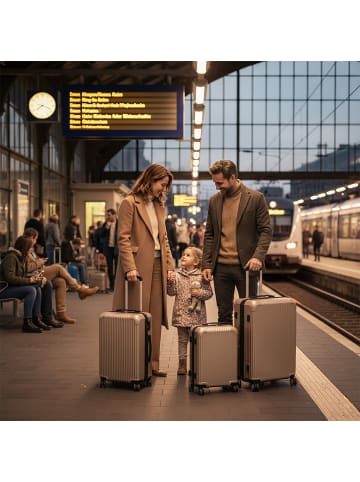 relaxdays 3-tlg. Kofferset in Champagner