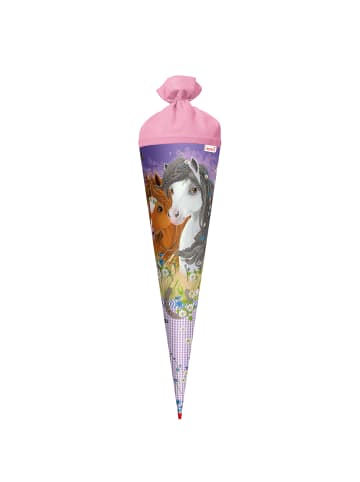 ROTH Schultüte groß Blumenpferde 70 cm, Glitter in Lila