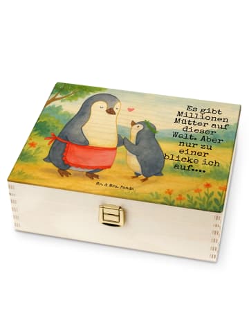 Mr. & Mrs. Panda Tee Box Pinguin mit Kind Design mit Spruch in Weiß