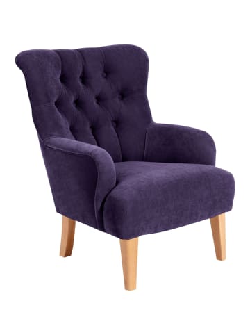 58 aufm Kessel SESSEL Kaiya Bezug Veloursstoff Buche natur / violett