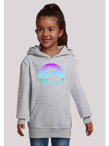 F4NT4STIC Hoodie I BELIEVE UFO Alien Raumschiff Retro in grau meliert