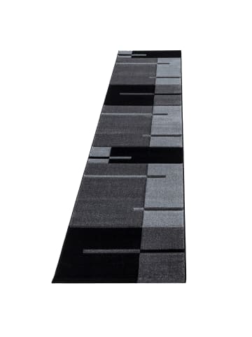 KADIMA DESIGN Teppich Kurzflor Karo Muster Polypropylen Wohnzimmer in Grau