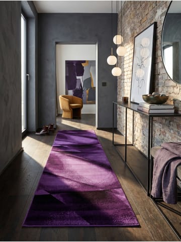 KADIMA DESIGN Teppich Kurzflor Waschbar Abstrakt ASPEN Strapazierfähig OEKO-TEX in Violett