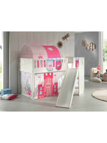 58 aufm Kessel KINDERBETT mit Rutsche Karyl Massivholz Weiß Textilset Princess 4