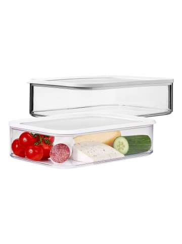 Mepal 2er Set Frühstücksdosen XXL Modula 4800 ml weiß in weiß