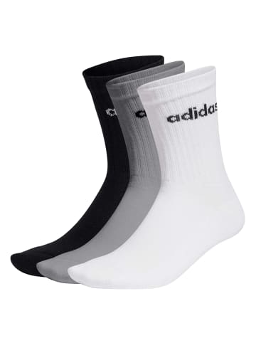 adidas Socken 3er Pack in Schwarz/Grau/Weiß