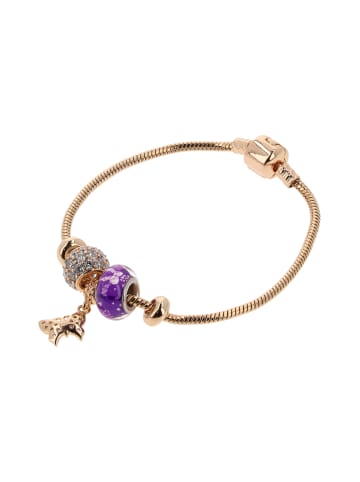 grassland Women Bracelet With Barrel Clasp in Gold Purple