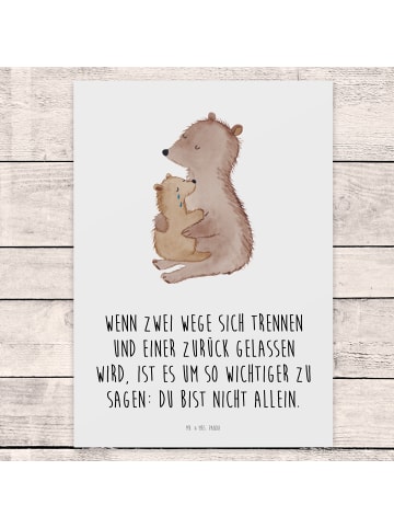 Mr. & Mrs. Panda Trauerspruchkarte Bären mit Kind Weinen mit Spruch in Weiß