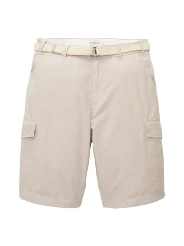 Tom Tailor Short in desert fawn white chambray