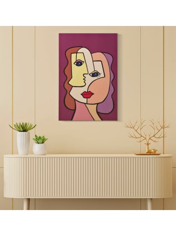Mauro Ferretti Mehrfarbiges kubistisches Gesicht, gemalt auf Leinwand, 60 x 3 x 90 cm