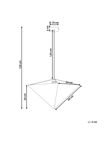 Beliani Pendelleuchten DUDO in Beige/Weiß - (W) 34 x (H) 150 x (L) 34 cm