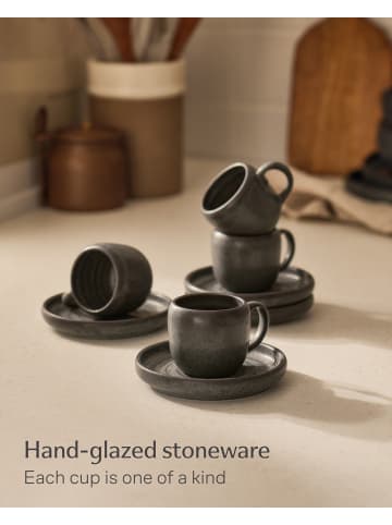 Cosumy "Cosumy | Lune | Espressotassen Set 4 St. 90ml Schwarz"