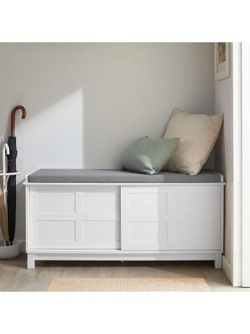SoBuy Schuhbank in Weiß - (B)114 x (H)53 x (T)40cm