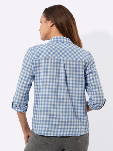 WITT WEIDEN Karo-Flanellbluse in bleu-ecru-kariert