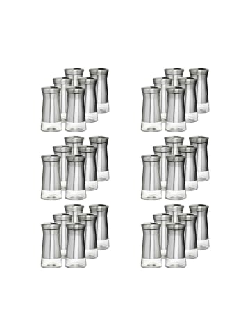 36-tlg. Salz- & Pfefferstreuer Basic in Transparent-Silber 120 ml