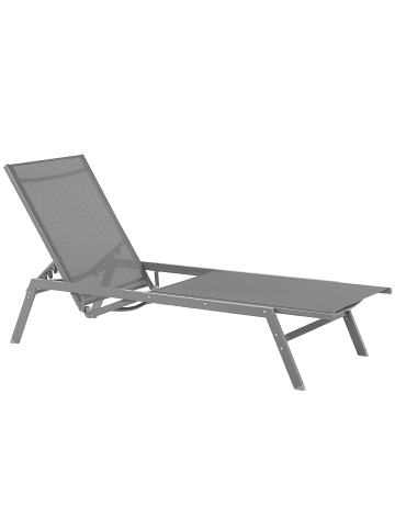 Beliani Gartenliege VERNAZZA in Grau - (W) 63 x (H) 94 x (L) 191 cm