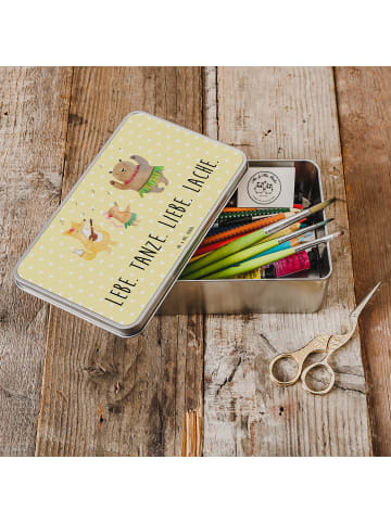 Mr. & Mrs. Panda Geschenkbox Waldtiere Aloha mit Spruch in Gelb Pastell