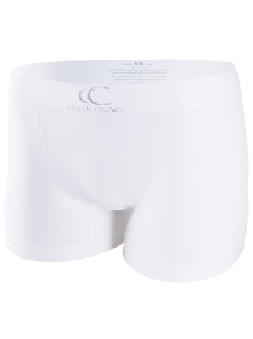 Clark Crown® Boxershorts-Pant 3er Pack Seamless in weiss-gerippt