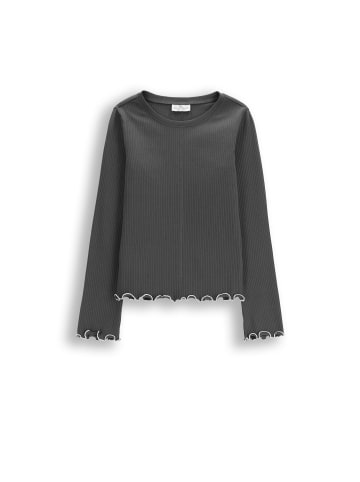 Coccodrillo Geripptes Langarmshirt in schwarzgrau