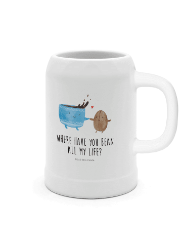 Mr. & Mrs. Panda Krug Kaffee Bohne mit Spruch in Weiß