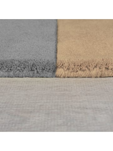 KADIMA DESIGN Wollteppich modern, abstrakt, rutschfest, Teppich 100% Wolle in Grau