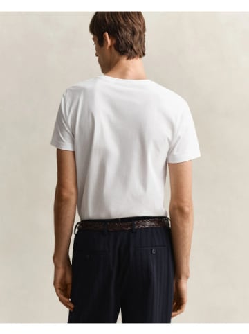 Gant Ausschnitt Tshirt in Weiß