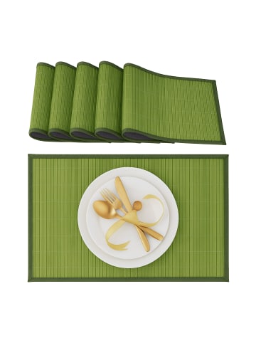 relaxdays 18 teiliges Tischset in Grün - (B)45 x (T)30 cm