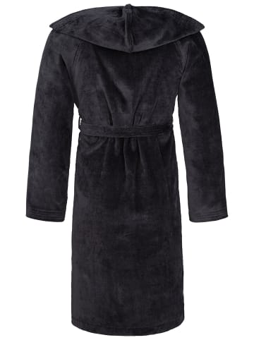 Vossen Bademantel mit Kapuze in schwarz