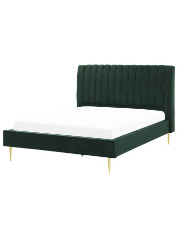 Beliani Doppelbett MARVILLE in Grün/Gold - (W) 162 x (H) 124 x (L) 225 cm