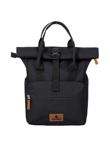 travelite Basics Short Handle - Rolltop Rucksack 46 cm erw. (black) in schwarz