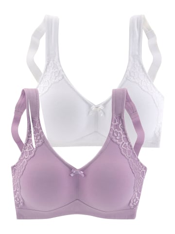 PETITE FLEUR Soft-BH in flieder+weiß