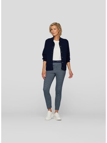 Rabe Strickjacke mit Stehkragen in Blau