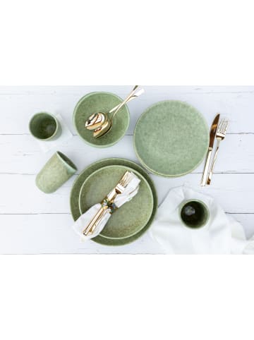 gipfelstück Suppenteller-Set, Steinzeug Moos'N'Stein in Grün