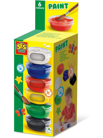SES Creative 00381 Plakatfarbe Pg.= 6 x 45 ml diverse Farben malen ab 3 Jahre