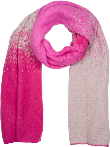 styleBREAKER Web Schal mit Streifen in Fuchsia-Hellgrau