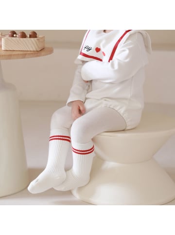 MUNADUNA 5er-Set 'Doppel Linien' Baby Socken Lang