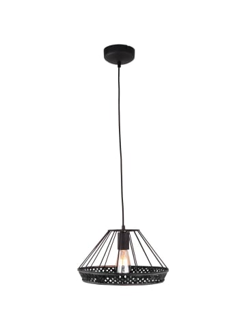 Brilliant Pendelleuchte, 1-flammig Tory ⌀ 32,5 cm in schwarzmatt/rattan