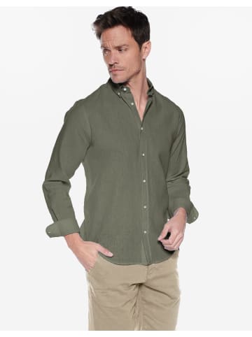 Steffen Klein Leinenhemd Tailored Fit in khaki