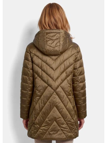 GOLDNER Kurzmantel mit Kapuze und Stehkragen in camel