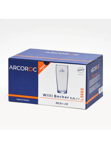 Arcoroc 12er Set Willi Becher geeicht Willi 0,2 l transparent in transparent